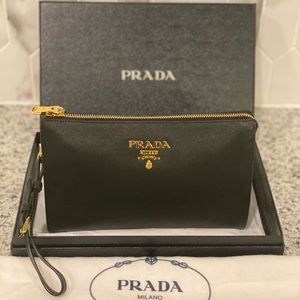Authentic Prada black clutch